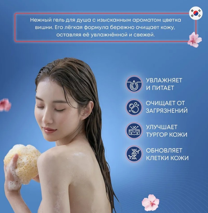 L'ODEURLETTE IN ENGLAND COLORFIT CHERRY FLEUR BODY WASH Парфюмированный гель для душа c ароматом цветка вишни 500мл
