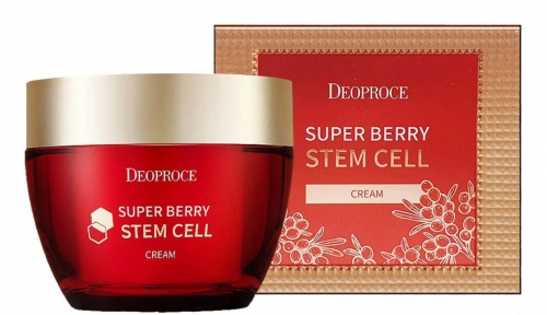 DEOPROCE SUPERBERRY STEM CELL CREAM Антивозрастной крем для лица со стволовыми клетками и экстрактами ягод 50г