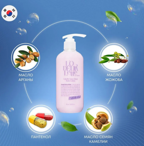 L'ODEURLETTE IN ENGLAND COLORFIT GRACE MUSK BODY LOTION Парфюмированный лосьон для тела c ароматом белого мускуса 500мл