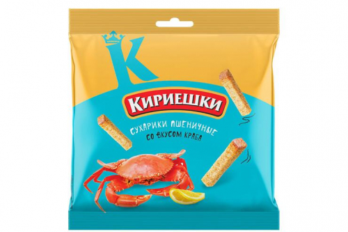 «Кириешки», сухарики со вкусом краба, 100 г