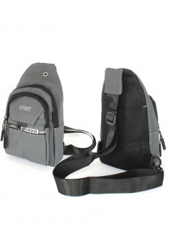 Рюкзак (сумка) муж Battr-3805 (однолямочный), 2отд, плечевой ремень, 1внеш карм, серый 257861