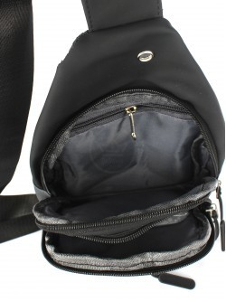 Рюкзак (сумка) муж Battr-3808 (однолямочный), 2отд, плечевой ремень, 2внеш карм, черный/серый 257856