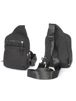 Рюкзак (сумка) муж Battr-002 (однолямочный), 2отд, плечевой ремень, 2внеш+1внут/ карм, черный 257867
