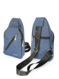 Рюкзак (сумка) муж Battr-609 (однолямочный), 2отд, плечевой ремень, 2внеш карм, синий 257855