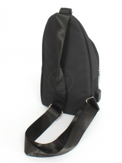 Рюкзак (сумка) муж Battr-611 (однолямочный), (USB-заряд), 1отд, плечевой ремень, 2внеш карм, черный 254332