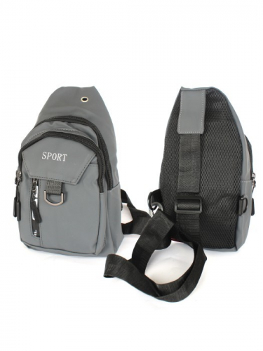 Рюкзак (сумка) муж Battr-3811 (однолямочный), 2отд, плечевой ремень, 2внеш карм, серый 257857
