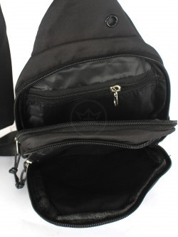 Рюкзак (сумка) муж Battr-003 (однолямочный), 2отд, плечевой ремень, 1внеш+1внут/ карм, черный 257863