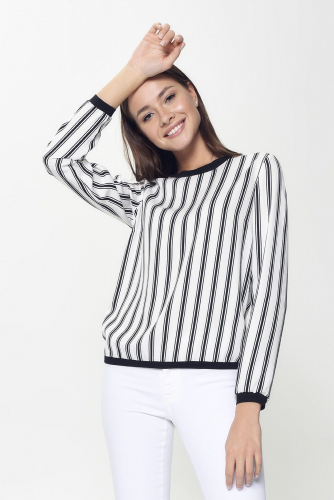 Блуза CONTE ELEGANT #140371black-white stripes