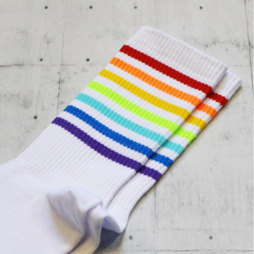 Носки Разноцветные полоски на белом