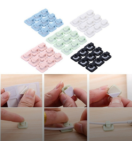 Универсальное крепление для гирлянд и проводов на самоклеящейся основе (18шт)