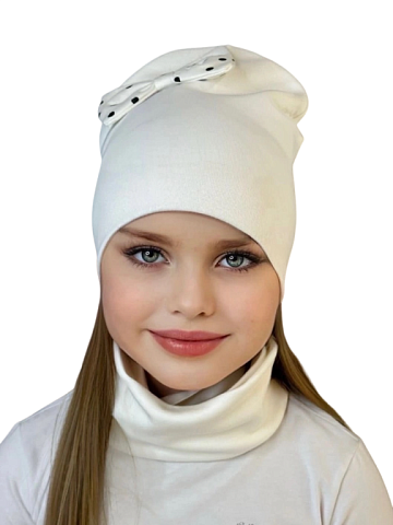 Детский набор шапка и снуд Белый Арт. ДН12