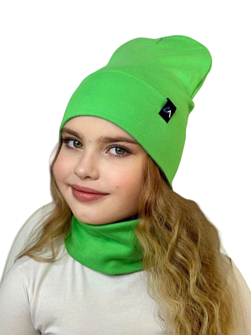 Детский набор шапка и снуд Зеленый Арт. ДН29