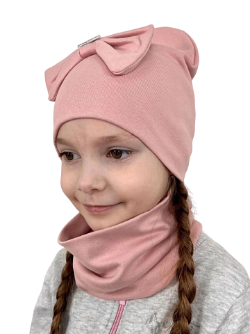 Детский набор шапка и снуд Пудровый Арт. ДН9