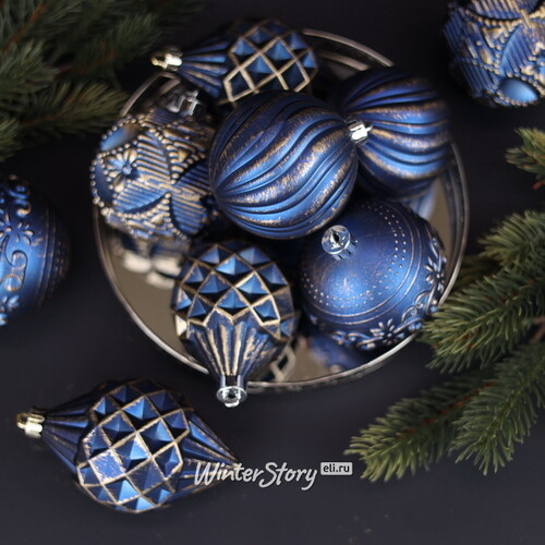 Набор пластиковых шаров Winter Candy: Blue 8 см, 16 шт (Winter Deco)