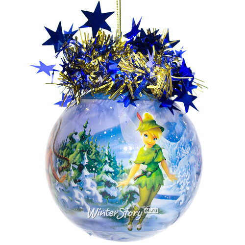 Пластиковый елочный шар Фея Динь-Динь с Подружками - Зима 9.5 см (MOROZCO)