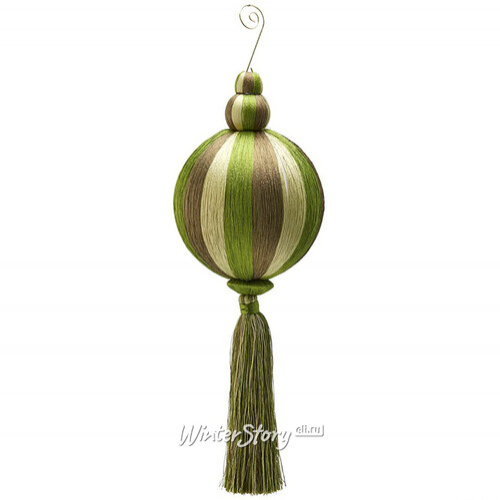 Елочный шар с кисточкой Палаццо Реале 31 см зеленый (EDG)