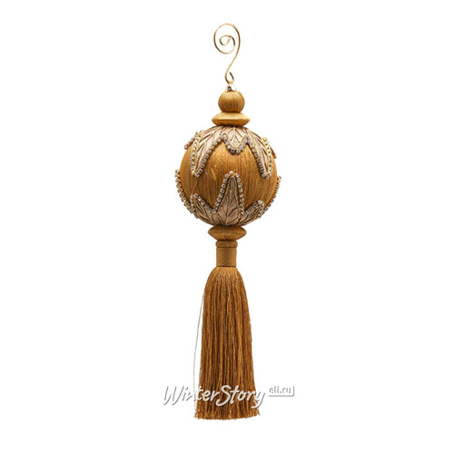 Елочный шар с кисточкой Fereria 28 см золотой (EDG)