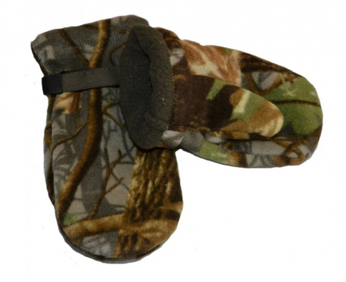 Рукавицы флисовые, подкладка искусственный мех, с фиксатором на запястье, цвет кмф (3-003)