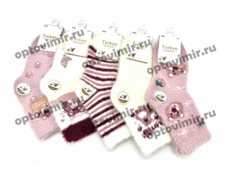 Носки детские Turkan пушистые для девочек с мишками 8880