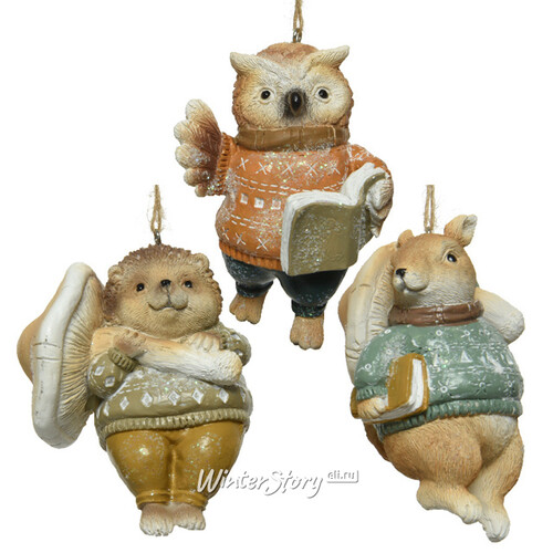 Набор елочных игрушек Sweater Weather 10 см, 3 шт, подвеска (Kaemingk)