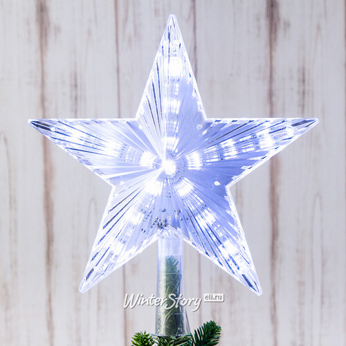 Светящаяся звезда на елку Starry Shine 21 см, 31 холодная белая LED лампа (Snowhouse)