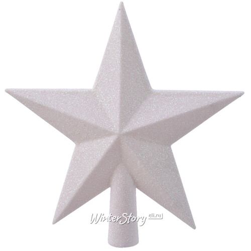 Верхушка Звезда 19 см белая перламутровая (Kaemingk)