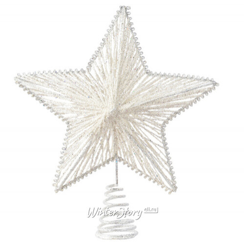 Звезда на елку Искорка белая 25 см (Kaemingk)