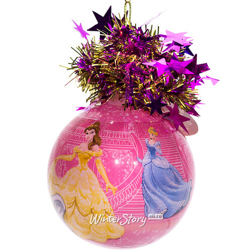 Пластиковый елочный шар Принцессы Дисней у Замка 8.5 см (MOROZCO)