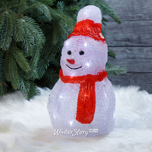 Светящаяся фигура Снеговик Ноэль - Snowy Friends 25 см, 20 LED ламп, на батарейках, IP20 (Kaemingk)