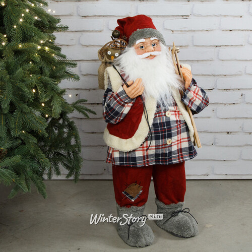 Декоративная фигура Санта-Клаус из Бергена в клетчатом наряде 78 см (Peha)