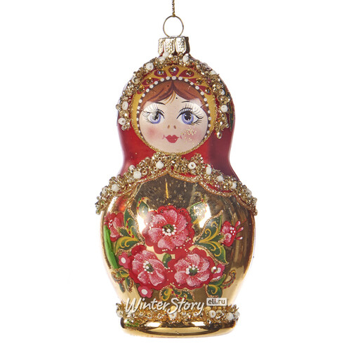 Стеклянная елочная игрушка Russian Doll Lyubava 12 см, подвеска (Goodwill)