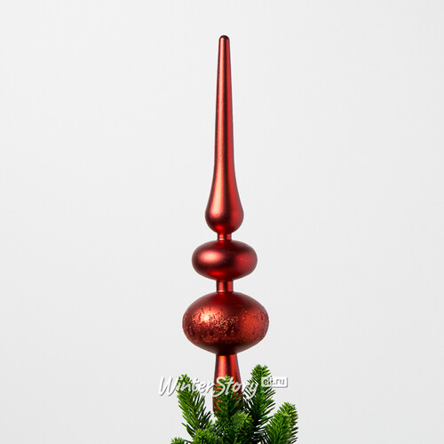 Верхушка на елку Сант-Анджело 30 см красная матовая (Koopman)