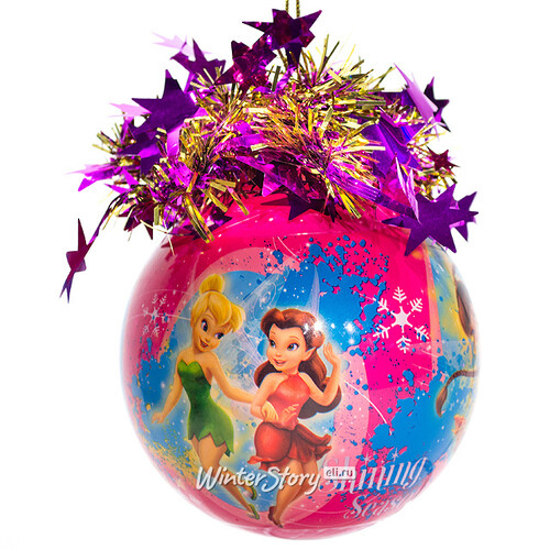 Пластиковый елочный шар Фея Динь-Динь с Подружками 9.5 см (MOROZCO)