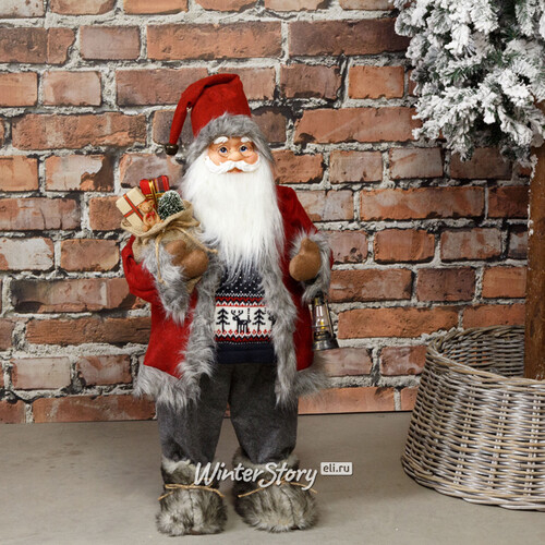 Большой Норвежский Санта с подарками и фонариком 81 см (Peha)