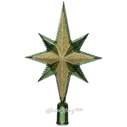 Верхушка Вифлеемская Звезда 25 см зеленый бархат (Kaemingk)