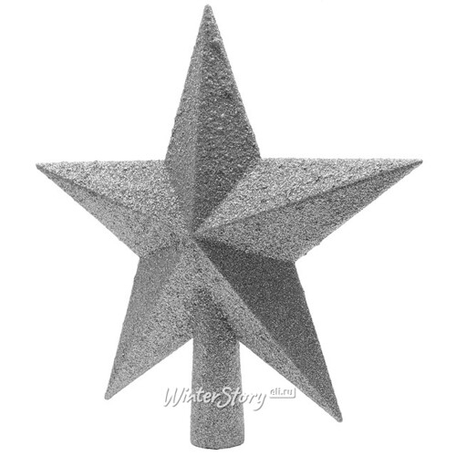 Верхушка Звезда 19 см серебряная (Kaemingk)