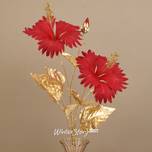 Искусственная ветка Hibiscus Chiara 68 см красная (EDG)