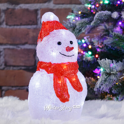 Светящаяся фигура Снеговик Генрих - Snowy Friends 25 см, 20 LED ламп, на батарейках, IP20 (Kaemingk)
