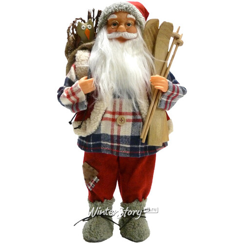 Декоративная фигура Санта-Клаус из Бергена в клетчатом наряде 42 см (Peha)