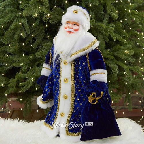 Фигура Дед Мороз - Царская зима 50 см, в синем кафтане (Коломеев)