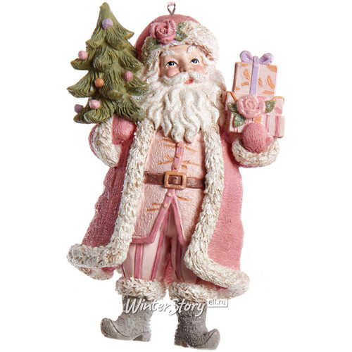 Елочная игрушка Санта с елочкой - Purpurina Rosa 13 см, подвеска (Kurts Adler)