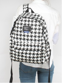 Рюкзак жен текстиль CZ-6952, 1отд, 3внут+4внеш.карм, черный/белый 256362