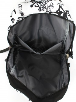 Рюкзак MF-9572, молодежный, 2отд, 1внутр+5внеш.карм, черный/белый 256525