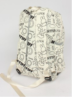 Рюкзак жен текстиль SB-8283, 2отд, 3внутр+4внеш/карм, молочный 255580