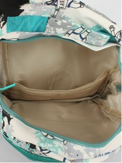 Рюкзак жен текстиль MC-6037 текстиль, 2отд, 5внеш, 3внут/карм. зеленый/белый 254928