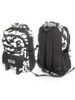 Рюкзак MF-9572, молодежный, 2отд, 1внутр+5внеш.карм, черный/белый 256524