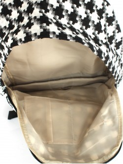 Рюкзак жен текстиль CZ-6952, 1отд, 3внут+4внеш.карм, черный/белый 256362