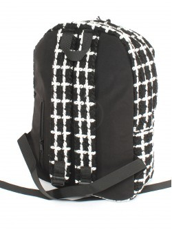 Рюкзак жен текстиль CZ-8806, 1отд, 3внут+3внеш.карм, черный/белый 256364