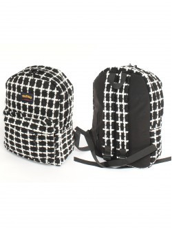 Рюкзак жен текстиль CZ-8806, 1отд, 3внут+3внеш.карм, черный/белый 256364