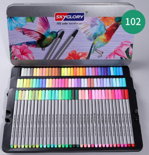 Fineliner Цветные ручки, в наборе 102 цвета